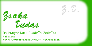 zsoka dudas business card